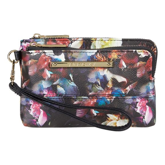 NEW Betsey Johnson XOTalli Double Zip Around Wristlet Wallet Pouch Bag - Picture 2 of 14